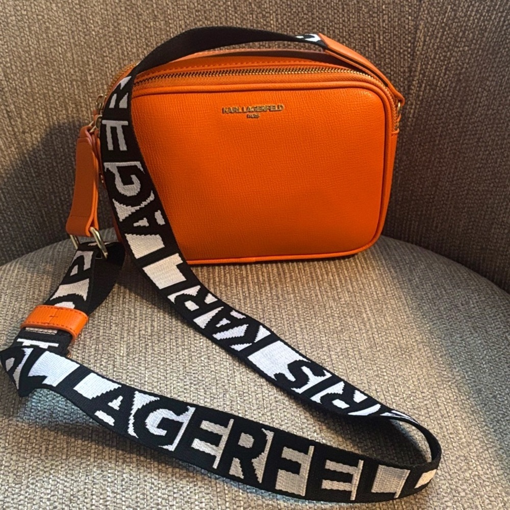 Karl Lagerfeld Vibrant Orange Crossbody / Shoulder Bag